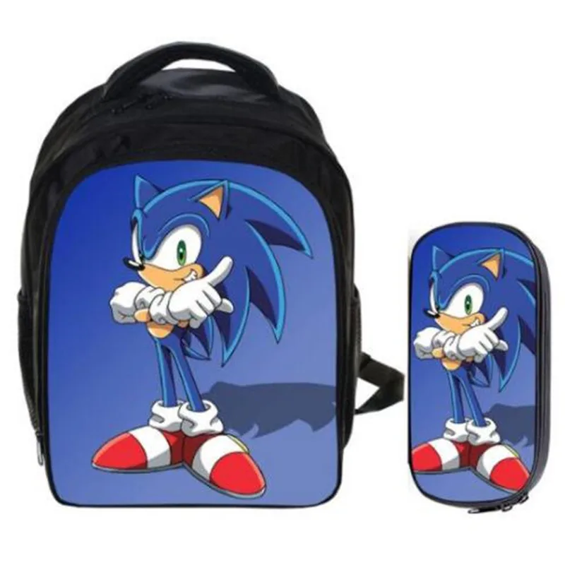 13 дюймов Super Mario Bros Sonic Boom the Hedgehog школьные рюкзаки для мальчиков Детский рюкзак Детский Мультфильм Mochila пенал наборы