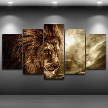 

Artistic Print Painting on Canvas HD Printed Decor Spray Oil Painting Decoration for Home Framed wall art pictures Lion AE0436