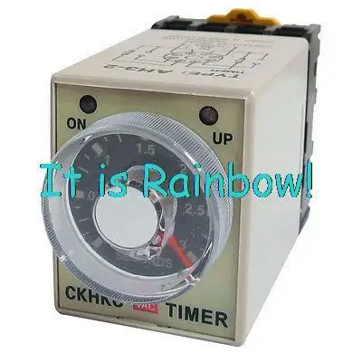 

Free Shipping Rotary Knob DPDT 8Pin 3 Seconds 3S Timing Time Relay AC 220V AH3-2 w Socket