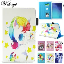 Wekays For Samsung Tab A 10.1 Cartoon Unicorn Leather Case For Samsung Galaxy Tab A 2016 10.1