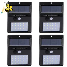 4 шт. светодиодный светильник на солнечных батареях PIR датчик движения перезаряжаемый 30 светодиодный настенный светильник на солнечных батареях наружные водонепроницаемые садовые Дворовые лампы