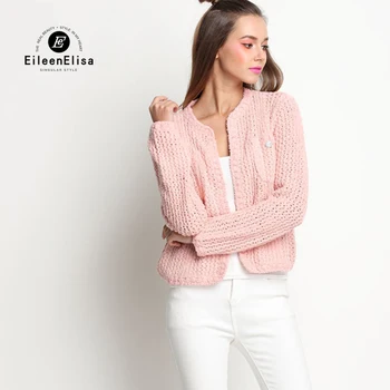 

2017 Runway Cardigan Women Spring Cardigan Sweaters Long Sleeve Pink Hollow Out Brand Cardigans