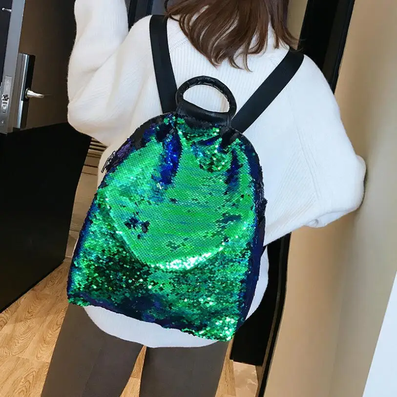 

Fashion Ladies Backpack Women Colorful Sequins Bag Versatile Portable Multi-purpose Shoulderbag bolsos mujer