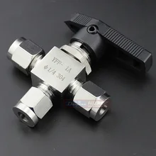 304 тройник из нержавеющей стали 3 способа сжатия фитинг запорный шаровой клапан 915 PSI PN 6,4 подходит для 1/" дюйма O/D трубки