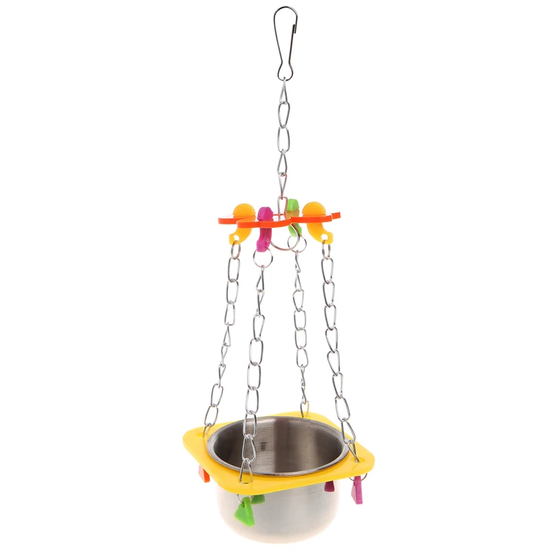 Птицы попугаи подвесная миска качель для птичьей клетки игрушки для длиннохвостый попугай Австралийский попугай Какаду - Цвет: L