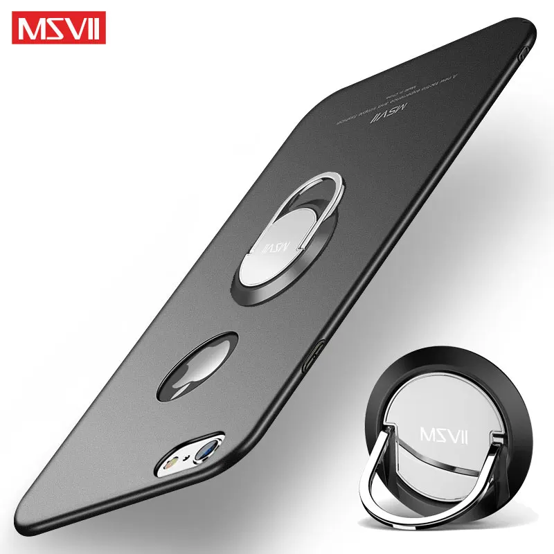MSVII For iPhone 6 6S Plus Case Finger Ring Matte Cover Coque For iPhone 6 6 S Plus Holder Back Cover For iPhone 6 6S Plus Case