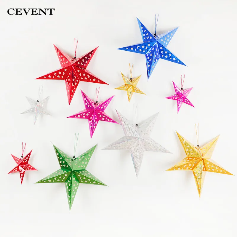 CEVENT 1 шт. 30/45/60 см 3D Star висячие украшения с рисунком пятиконечной Бумага абажур