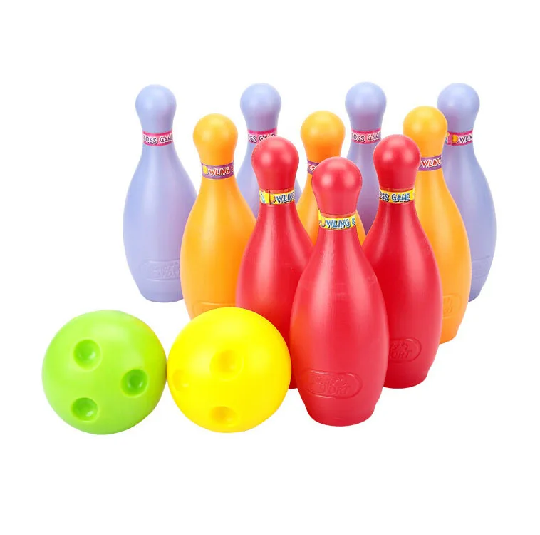 12PCS 5 Colors Kids Plastic Balls Bowling Ball Pin Small Ball Bowling