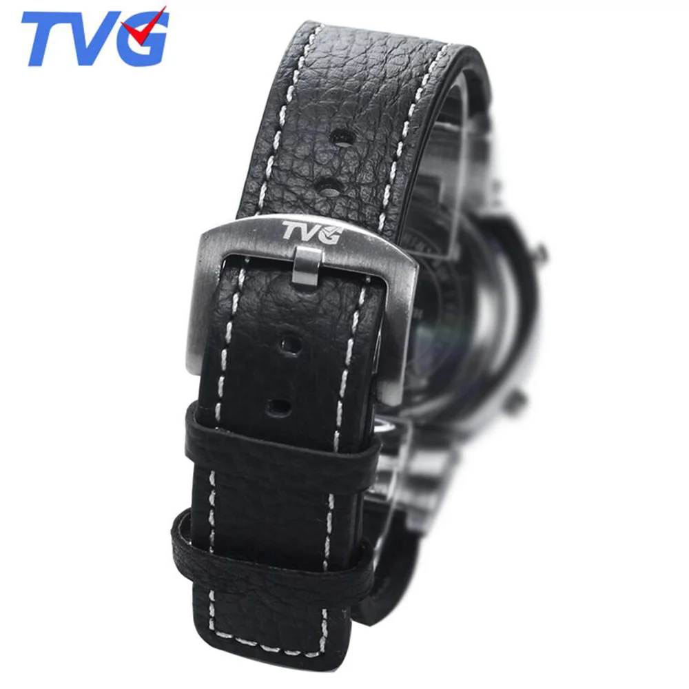 Топ бренд TVG часы для мужчин Креативный дизайн авто рулетка модные бинарные
