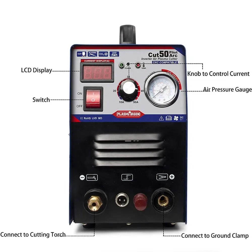 50A Plasma Cutter Pilot Arc CNC Compatible Plasma cutter & accessoires 10mm CUT