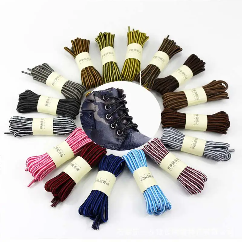 

New Double Color Shoe Laces Boots Outdoor Sport Length 70CM 90CM 120CM 150CM Striped Round Polyester ShoeLaces 18 Colors