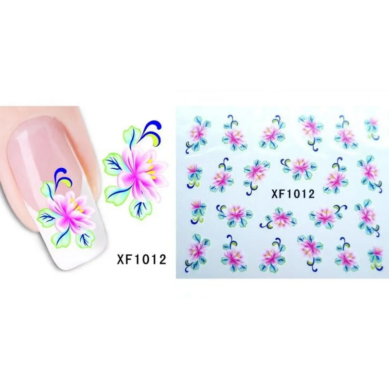 Flower Nail Stickers Decals Manicure Water Transfer Nail Art Sticker ...