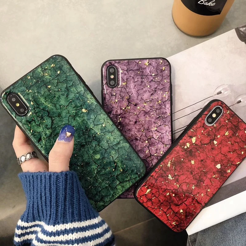 Мраморный чехол для телефона чехлы iphone Xs Max Xr X iPhone 6 6S Plus мягкий позолоченный
