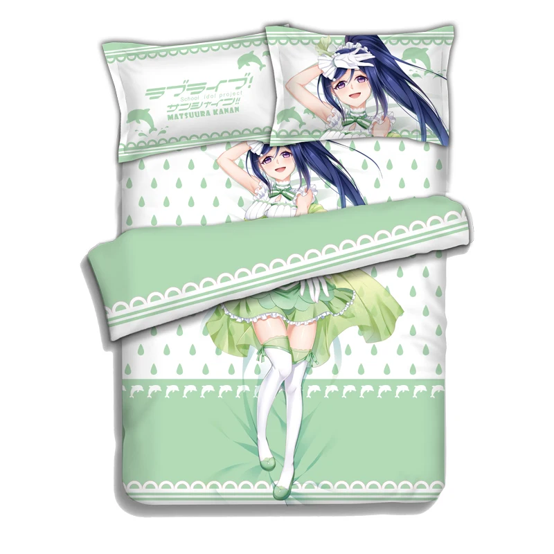 

Japanese Anime LoveLive!Sunshine!! kanan Matsuura Bedding Sheet Bedding Sets Bedcover Pillow Case 4PCS
