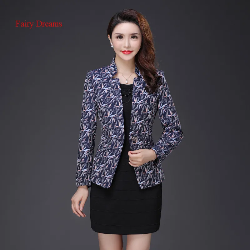 Fairy Dreams font b Women b font Blazers Print Coat Formal font b Jacket b font