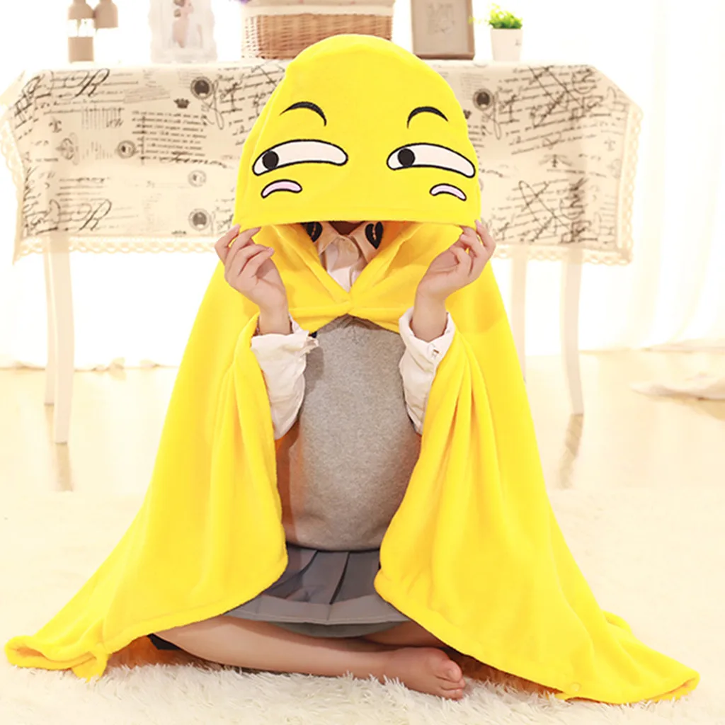 

Funny Cloak Funny Expression Scared Funny Face Cloak Siesta Blackout Blanket Premium Fleece Blanket with Sleeves for Adult