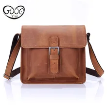 Men's mad horse leather shoulder bag fashion Messenger bag selected first layer of leather Japan and South Korea version of smal simple canvas backpack japan and south korea version of the bag men s youth campus students travel shoulder bag