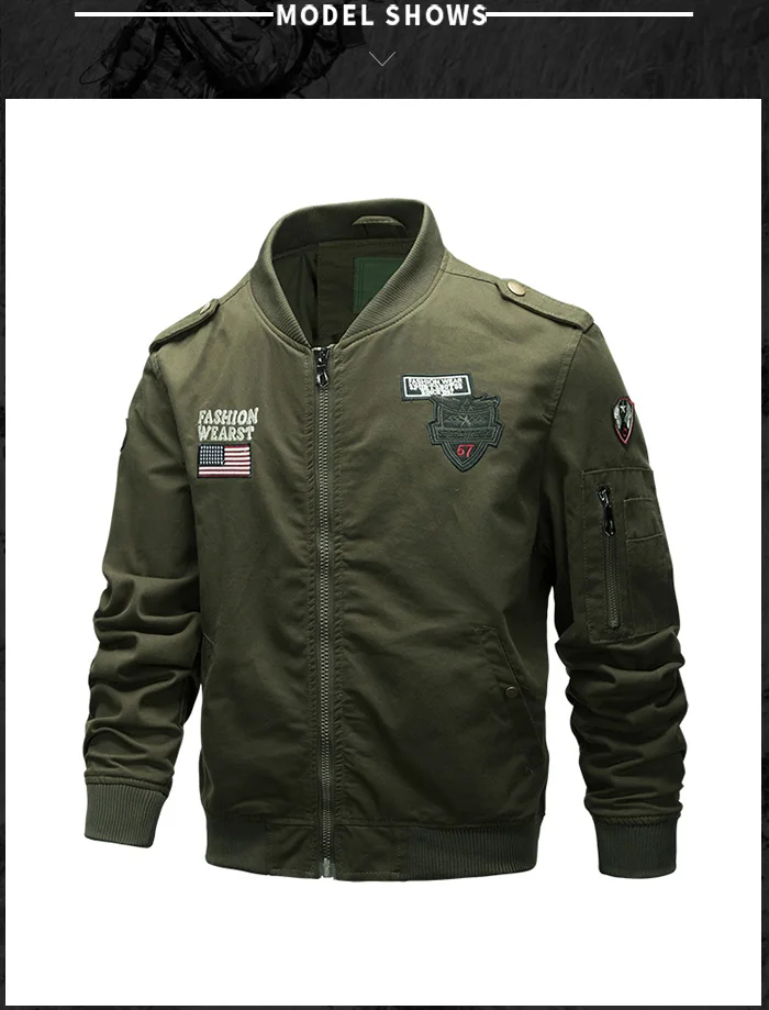 AIRGRACIAS Мужская армейская зеленая куртка-бомбер и пальто хлопковая Военная тактическая куртка мужская Осенняя новая одежда размер M-4XL