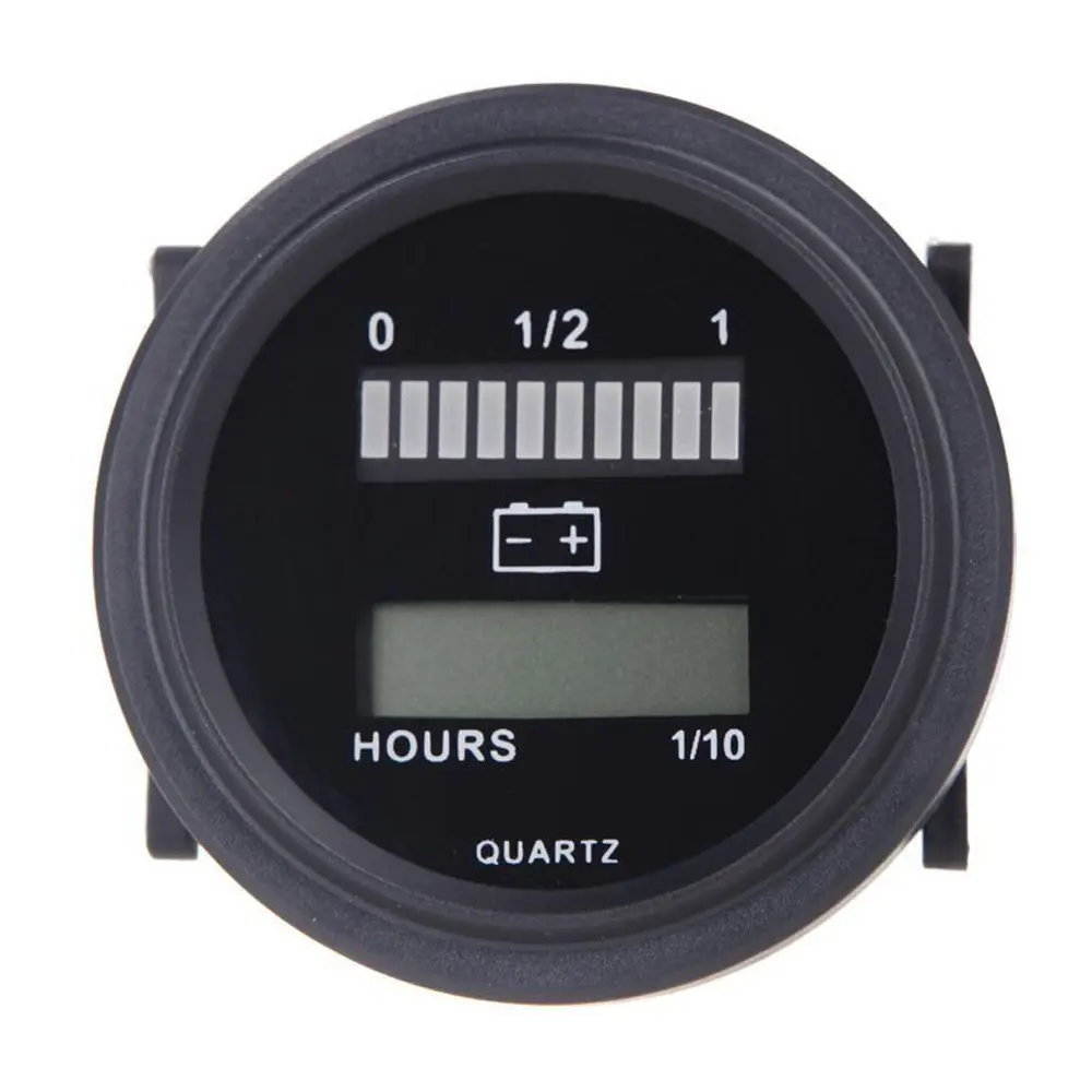 

FUNN-12V/24V/36V/48V/72V LED Digital Battery Status Charge Indicator with Hour Meter Gauge Battery Indicator with Hour Meter
