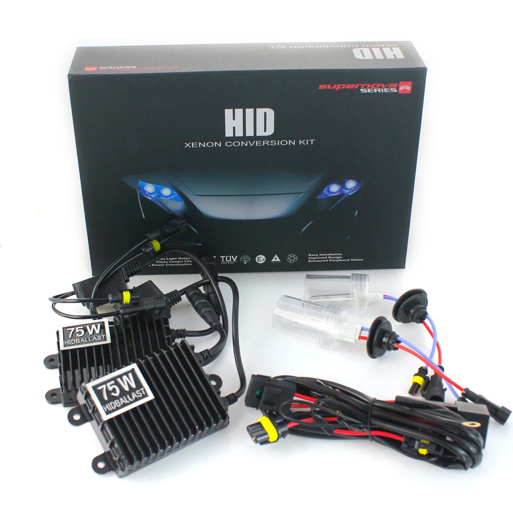 

75W/100W HID Xenon Conversion Kit H1 H3 H7 H11 HB3 HB4 Single Xenon Light 3000K 4300K 5000K 6000K 8000K 10000K 12000K Car Light
