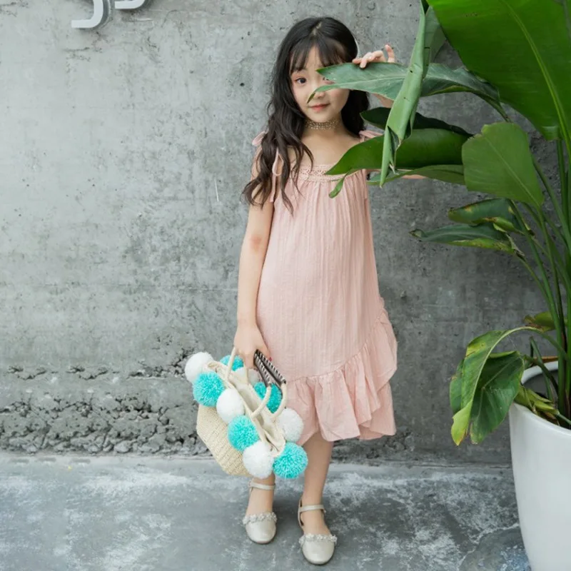 CROAL CHERIE A-Line Dresses Summer Children Clothes Toddler Girls Dress Baby Cotton Sleeveless Pink Ruffle Princess Dress  (6)