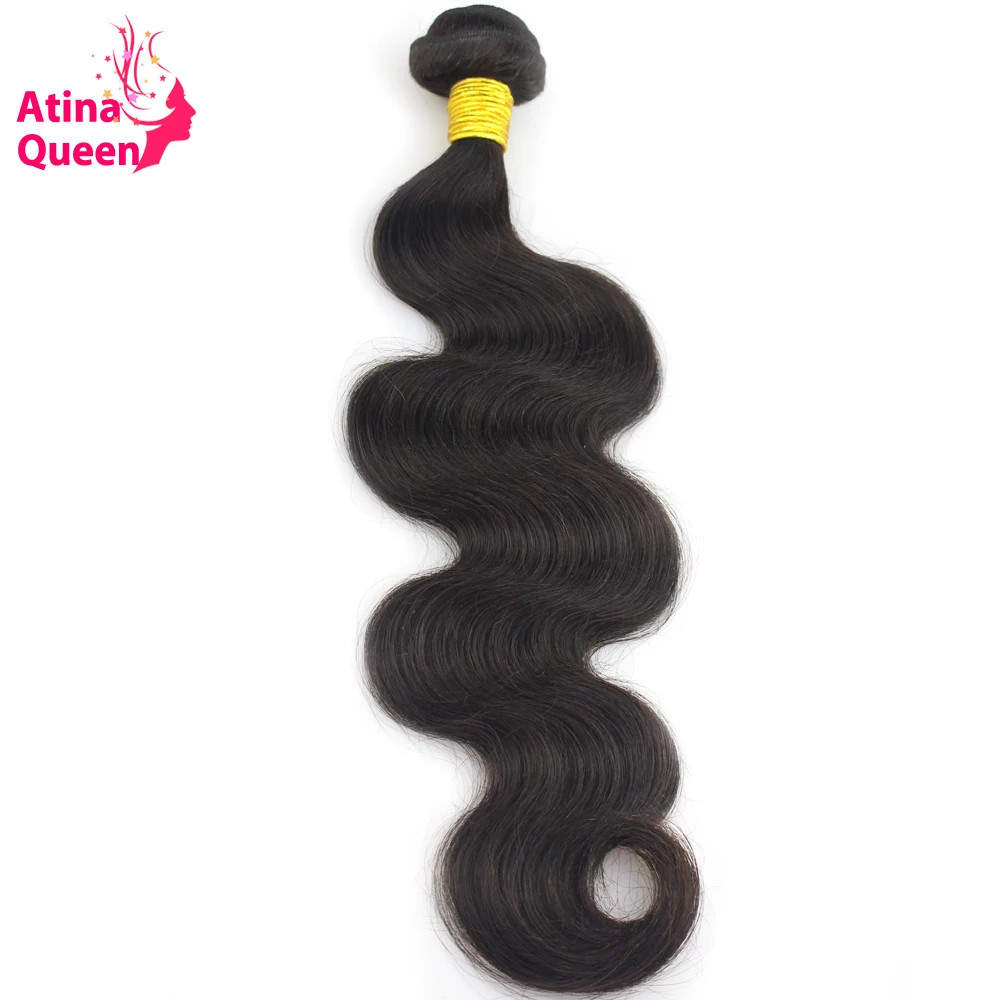 Atina Queen Hair Products Body Wave Brazilian Hair Weave Bundles Remy Hair Extensions 1PC Natural Color 100% Human Hair Weaving brazilian-body-wave-hair-bundles