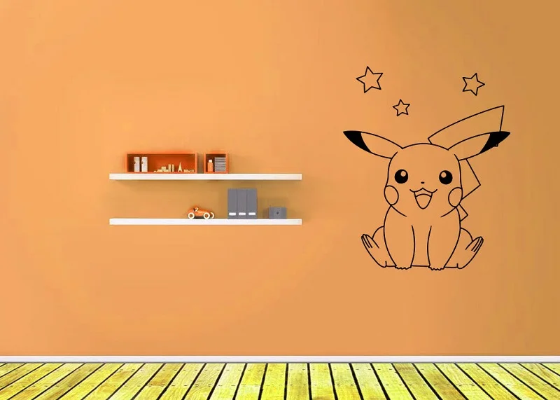 

Vinyl wall stickers anime comics Pikachus pika small animals, Pokemon games, home living room children's room decoration, DM28