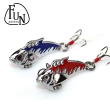FunSeries 2Pcs/Lot Spinner bait Metal Artificial Fishing Lure VIB 6# Hooks 8.5g/5cm Hard Minnow Bait Fishing Tackle Pesca