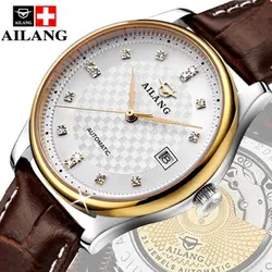 2017 AILANG Механическая мощность автоматические часы мужские часы Роскошные брендовые водонепроницаемые военные часы ремешок натуральная