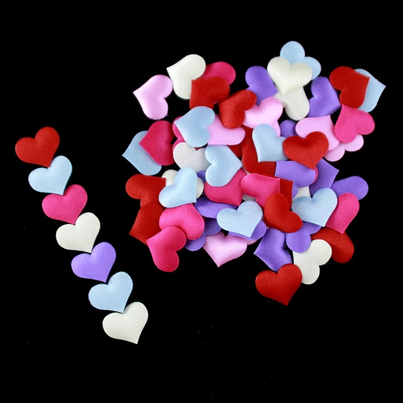 

2/3/5cm Heart Petals Wedding Decorations Satin Heart Shaped Fabric Artificial Flower Petals Wedding decor Party supplies