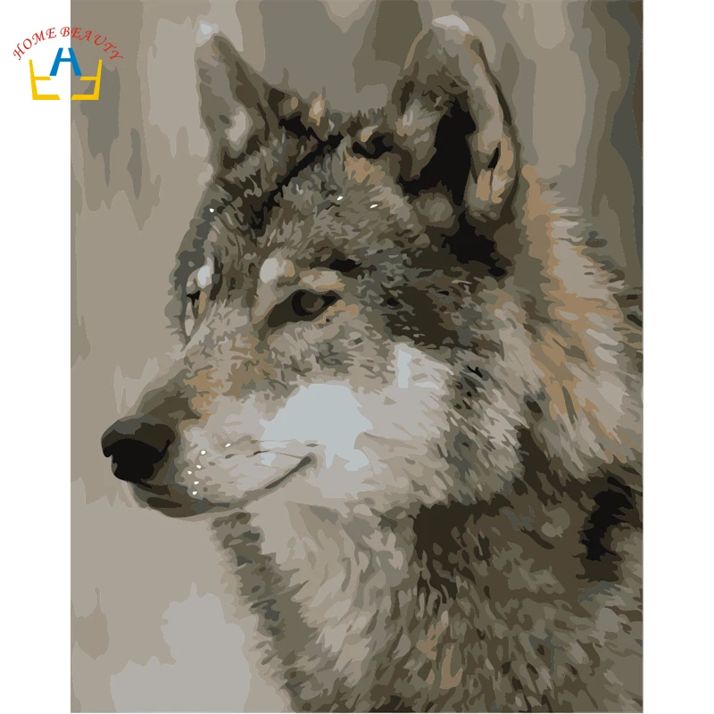 

Painting calligraphy diy hand painted Modular painting by number acrylic paint drawing pictures by numbers wall decor wolf R086
