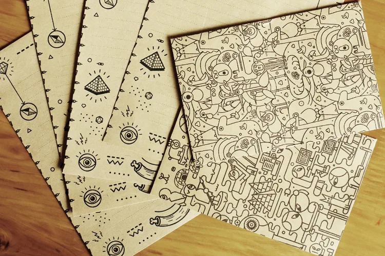 Конверты 12 шт./компл. 4 конверта + 8 конвертов в форме лабиринта|sobre papel|letter paper setsets