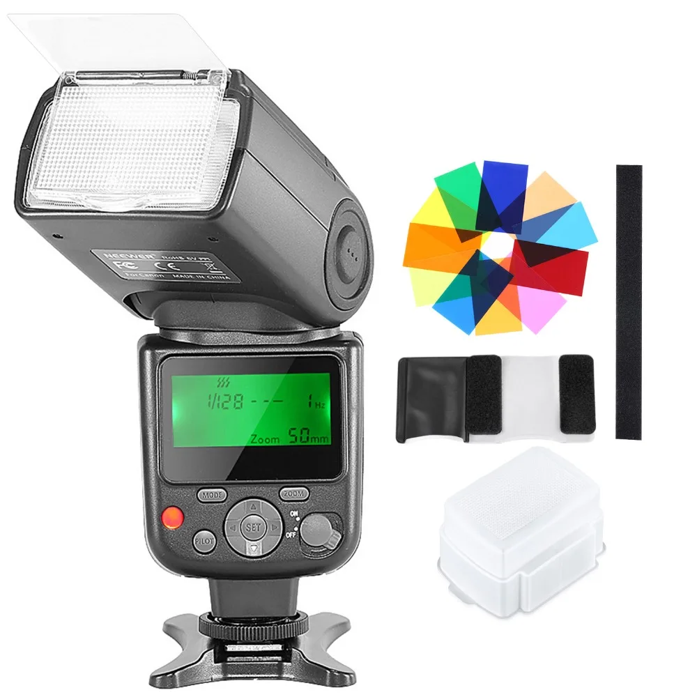 Вспышка Neewer NW 670 TTL Speedlite с жестким диффузором Набор цветных фильтров 12 для Canon 7D Mark