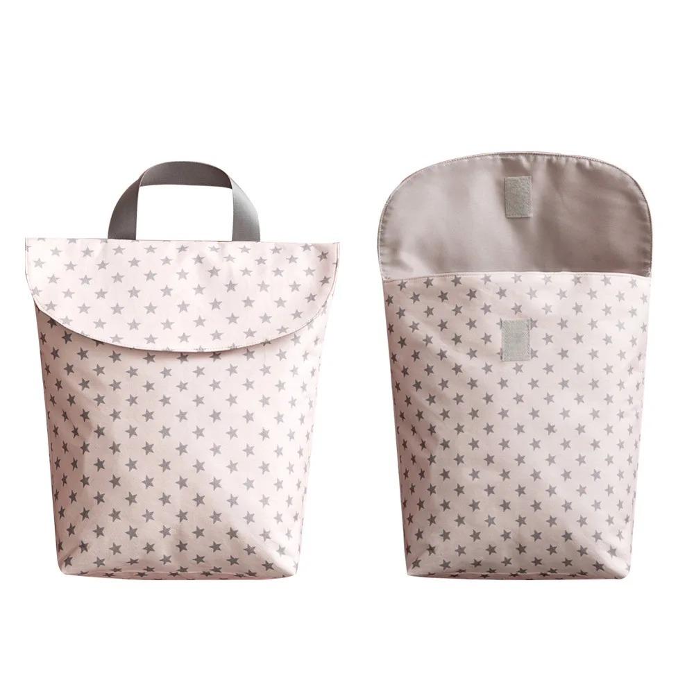 Детские Пеленки сумки для беременных сумка Водонепроницаемый влажной тканью пеленки рюкзак сухой мокрой сумка для уход за ребенком для мамы - Цвет: Pink star