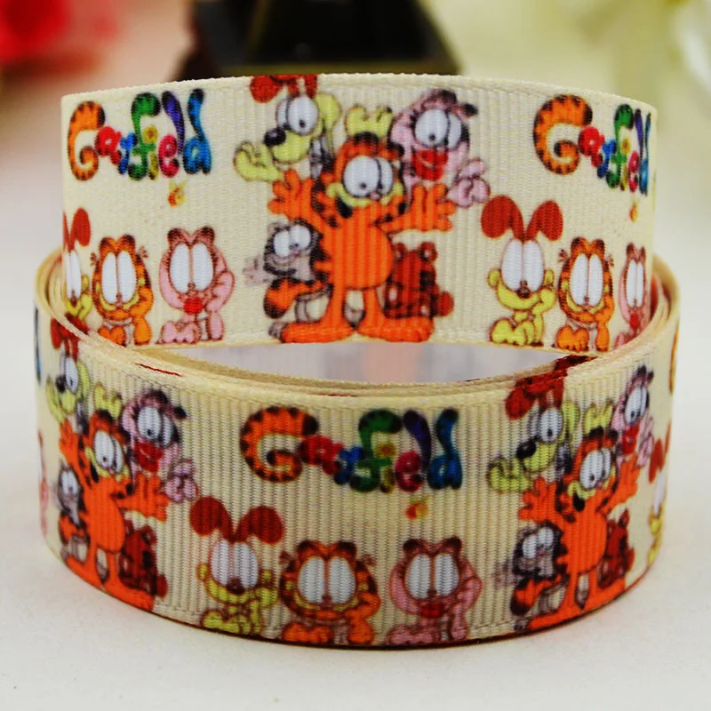 

7/8'' (22mm)Garfield Character printed Grosgrain Ribbon party decoration satin ribbons X-02158 OEM 10 Yards