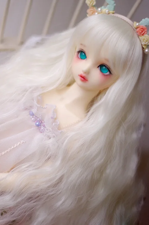 

BJD doll wigs keiskei white High-temperature long curly wigs for 1/3 1/4 1/6 1/8 BJD DD SD MSD YOSD doll wigs doll accessories
