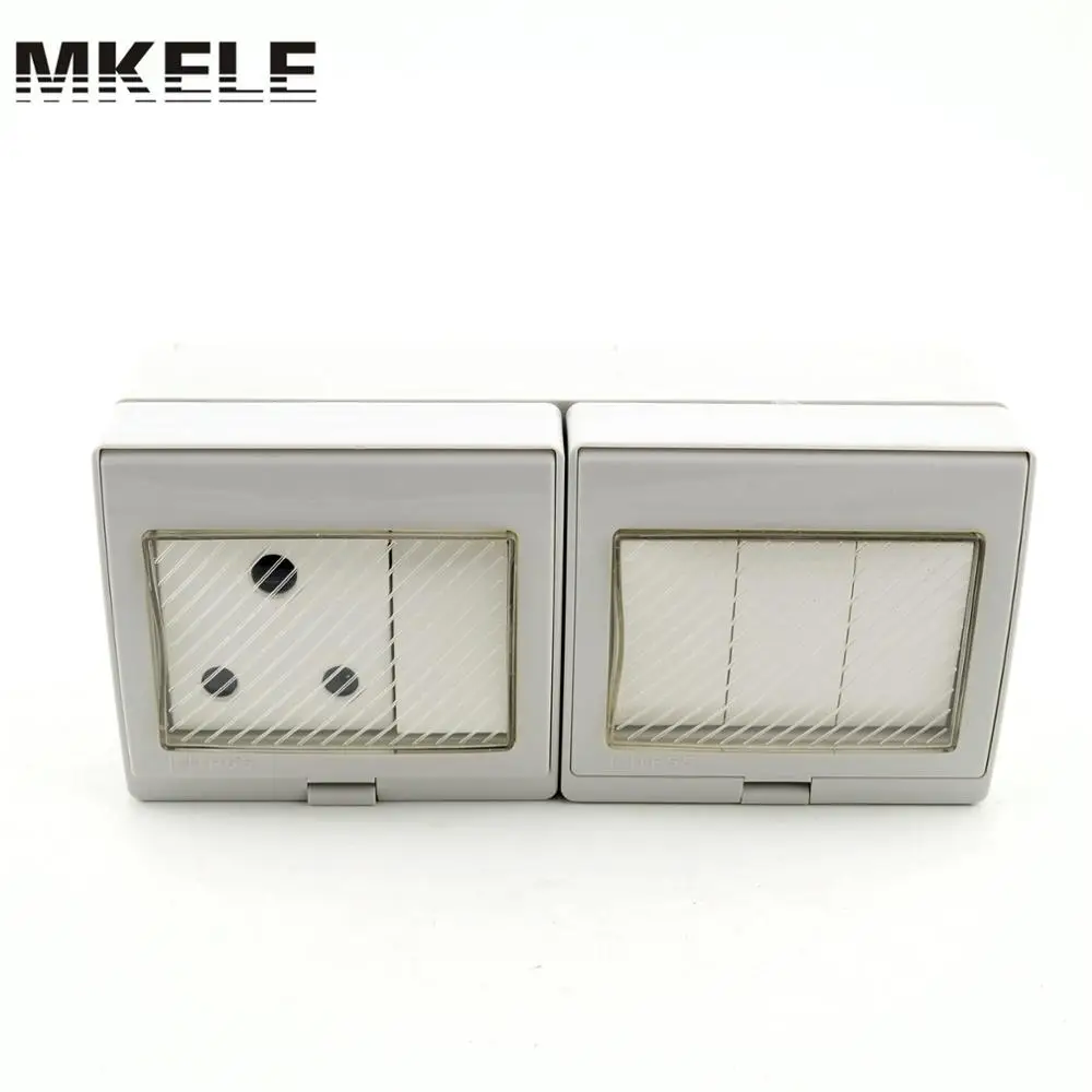 

MK-SBSA4S Top quality best price wall mount 4 Gang light switch socket 16A 250V electrical waterproof box with push button