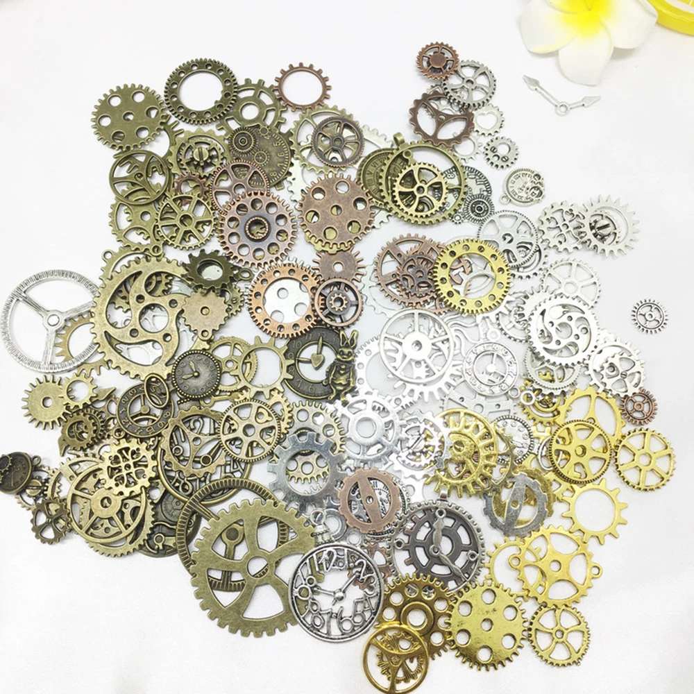 

80Pcs DIY Vintage Mixed Steampunk Punk Style DIY Jewelry Making Gear Cogs Pendants Necklace Accessories New 2019
