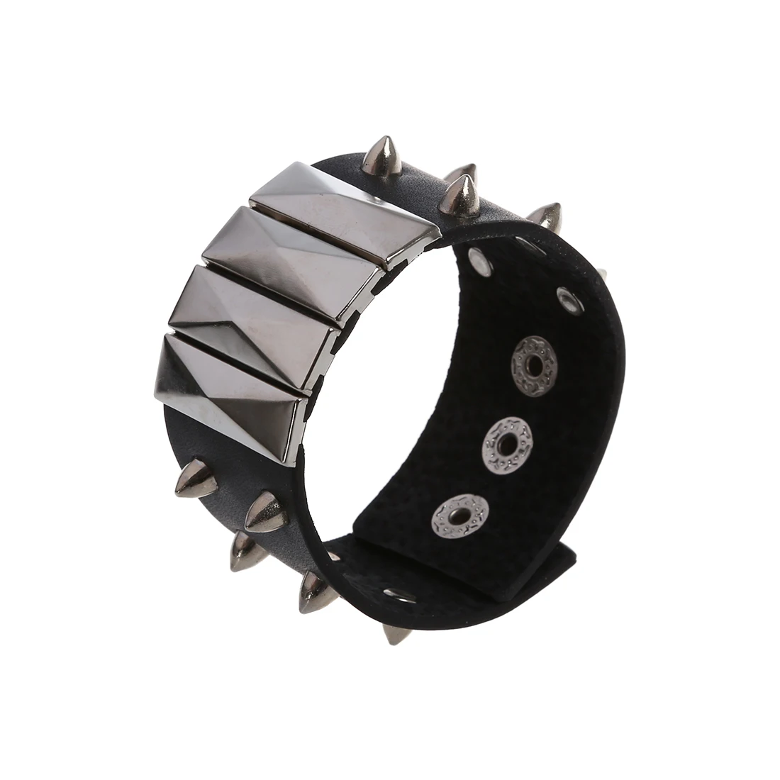 Buy Metal Punk Spike Stud Rivet Leather Bangle Cuff