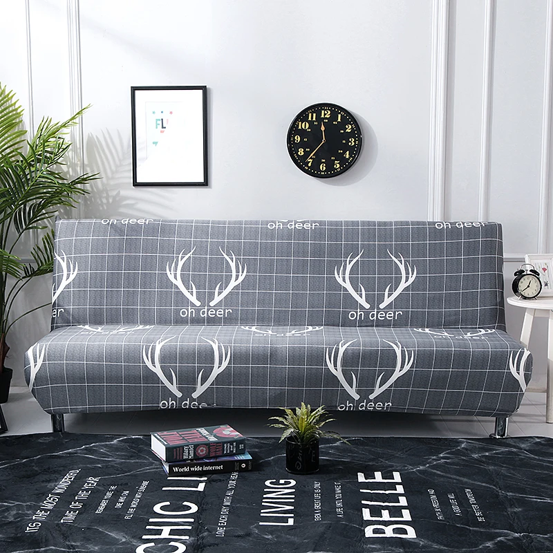 black geometric folding sofa bed cover sofa covers spandex stretchdouble seat cover slipcovers for living room geometric print 4