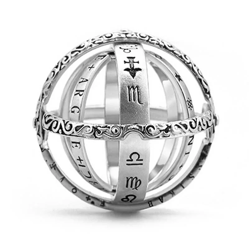 Кольца с бриллиантами, кристалл, Муассанит, мужские аксессуары, астрономическое кольцо для бала, Винтажное кольцо, кулон два в одном, бижутерия для мужчин - Цвет камня: Белый