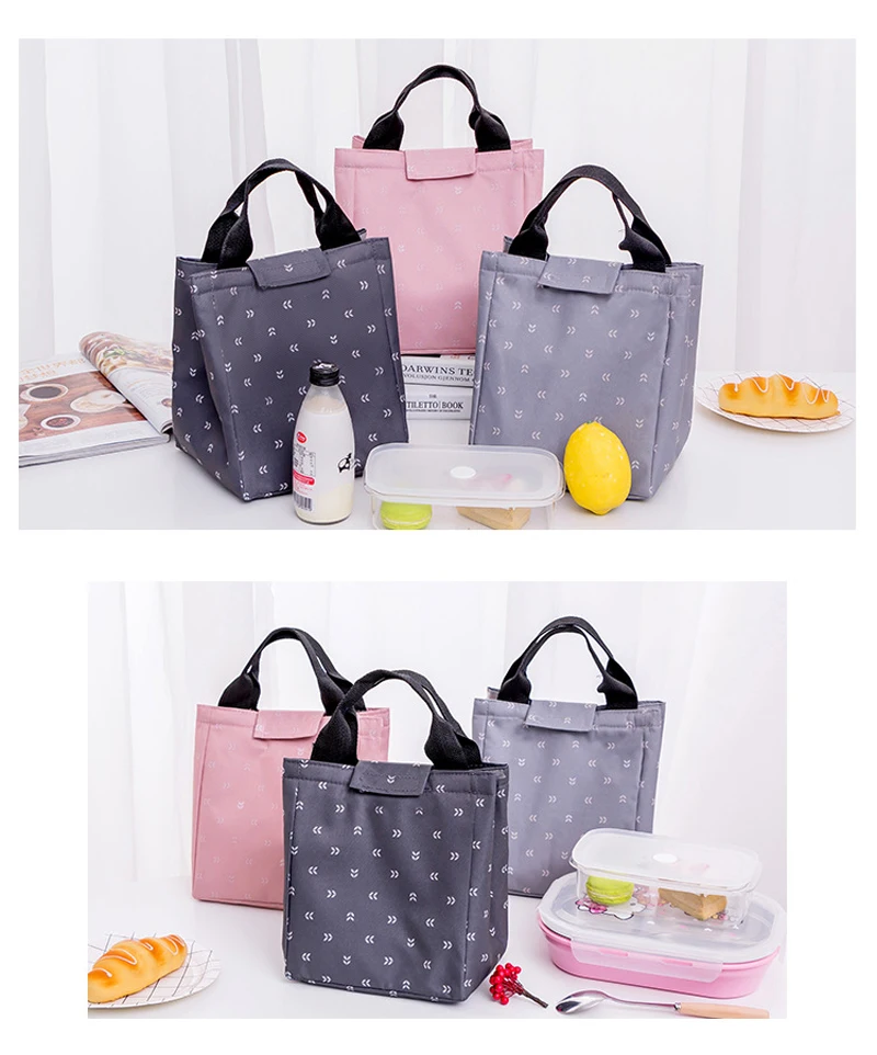 BONAMIE женская сумка-тоут с листом термальная сумка для обеда серая розовая водостойкая оксфордская пляжная сумка для обеда Студенческая