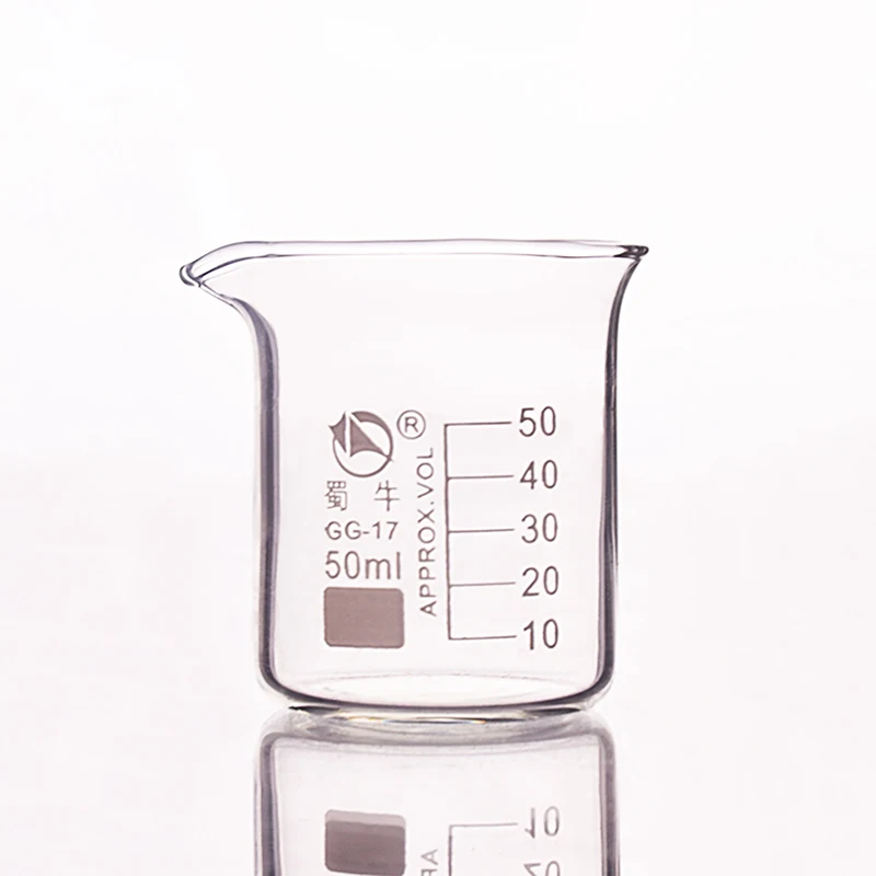 

5pcs Beaker in low form,Capacity 50ml,Outer diameter=47mm,Height=58mm,Laboratory beaker