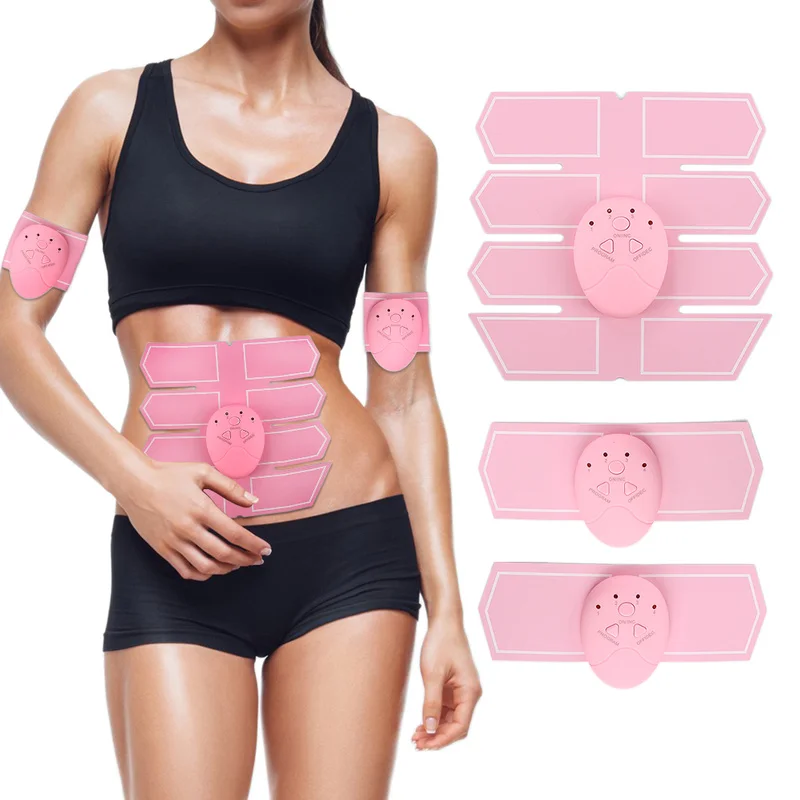 Женский розовый тренажер брюшной мышцы стикер массажер, стимуляция pad Abs тонкая спортивная наклейка оборудование для тренажерного зала для дома