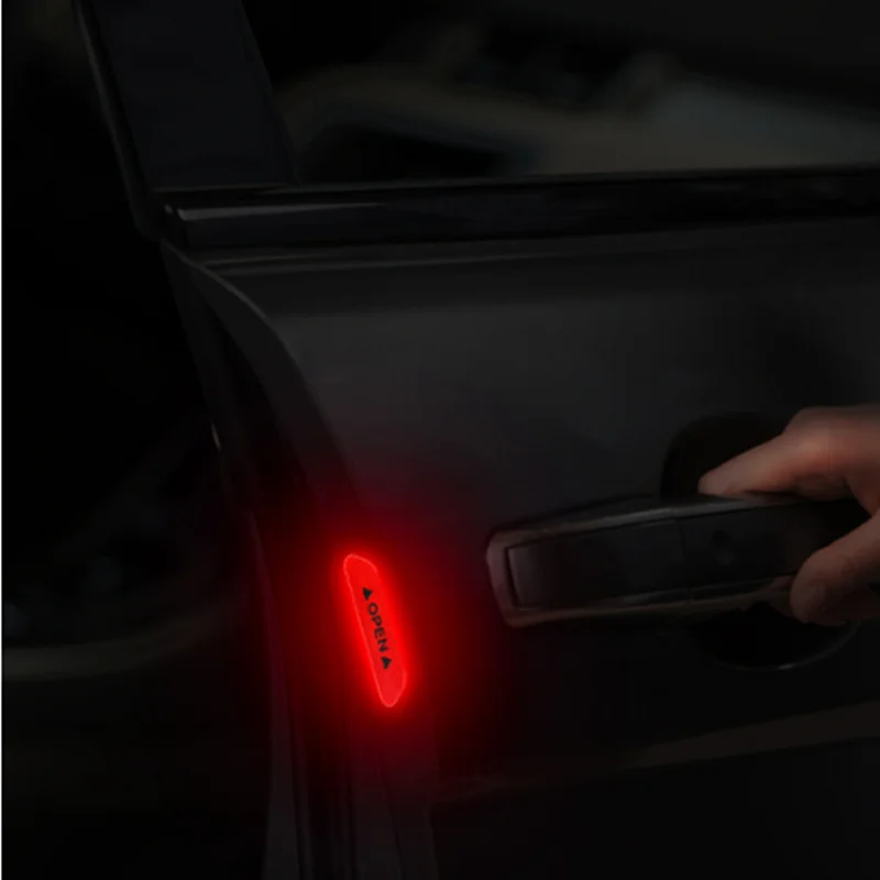 4 шт. Предупреждение ющий знак безопасности на двери автомобиля, открытые светоотражающие наклейки для Volkswagen VW Golf 4 6 7 GTI Tiguan Passat B5 B6 Jetta MK5 Polo