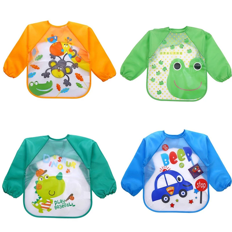 Cartoon Baby Bibs Apron Adjustable Burp Cloths Feeding with Long Sleeves Baby Accessories Stuff Cute Animals toddler kids Cartoon Baby Bibs Apron Adjustable Burp Cloths Feeding with Long Sleeves Baby Accessories Stuff Cute Animals toddler kids