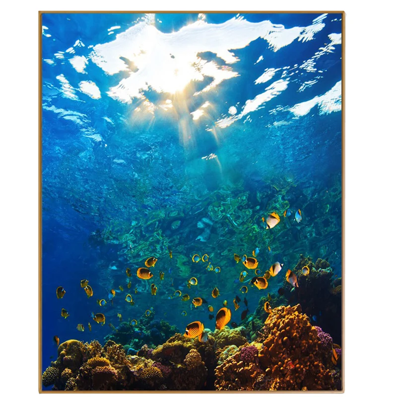 

PHKV Oil Paint Painting By Numbers Diy Picture Hand Digital Drawing Coloring On Canvas Painting Wall Arts Underwater World