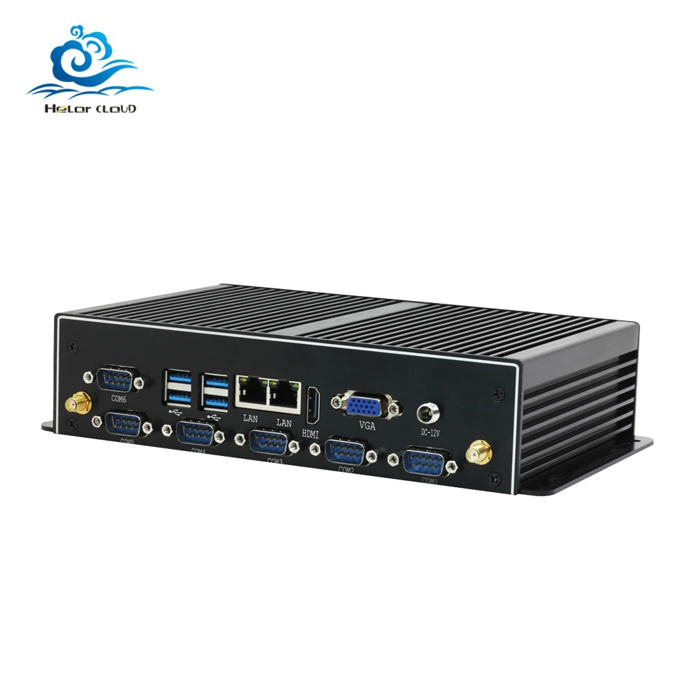 HLY безвентиляторный промышленный мини-ПК Win10 Core i7 5500u 2 * Intel Gigabit LAN 6 * RS232 8 * USB Micro компьютер Linux Wi-Fi HDMI Windows PC