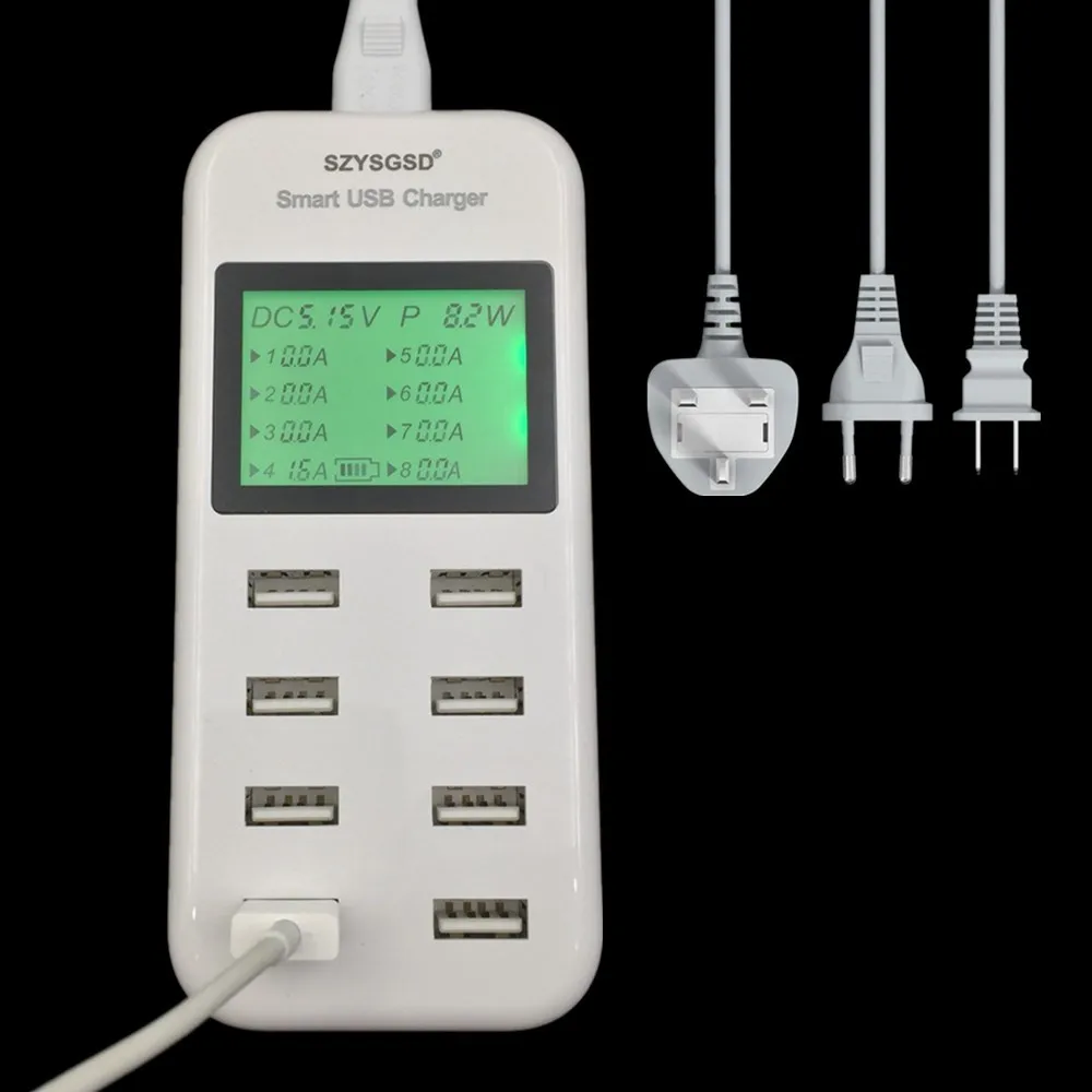 SZYSGSD 8 портов Мульти USB настольное зарядное устройство для iPhone Samsung iPad Быстрая