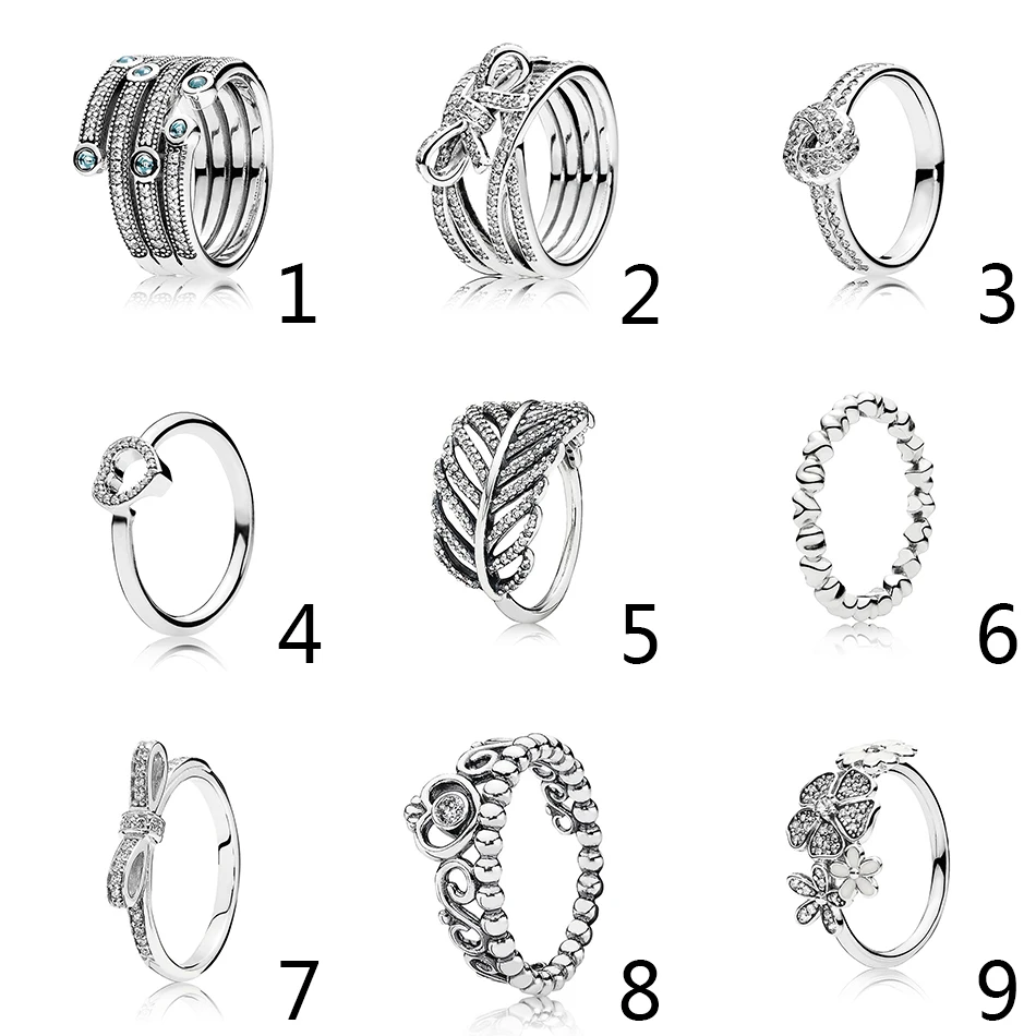 

Authentic 925 Sterling Silver My Princess Stackable With Crystal Ring For Women Wedding Party Gift fit Lady Fine Jewelry